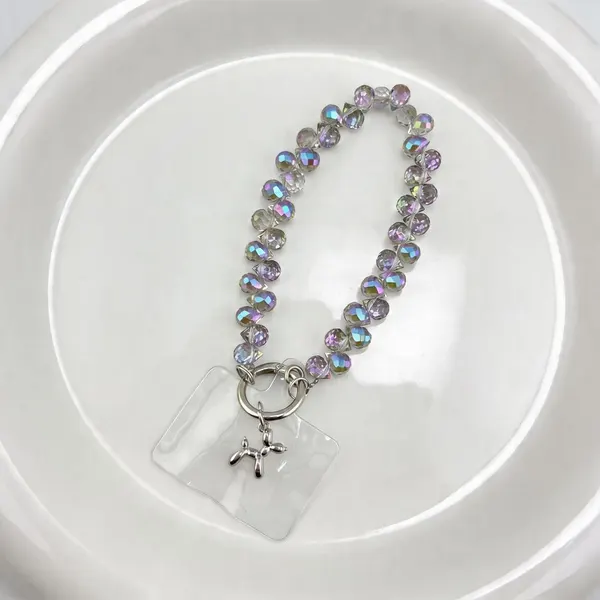 Charm Pulsera Cristal Cordon con Perrito Globo Decorativo Mujer
