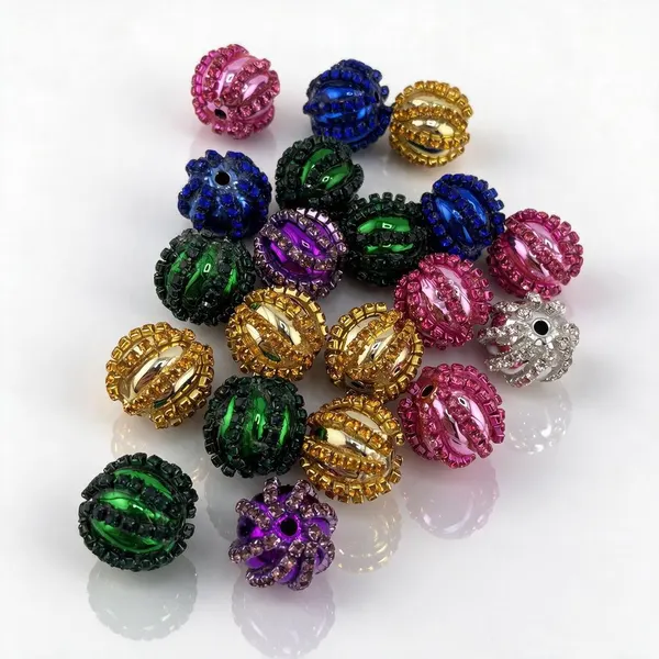 Pack de 20 Cuentas Tipo Calabaza Multicolor