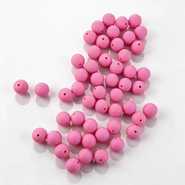 Pack de 50 Cuentas de Goma Rosa
