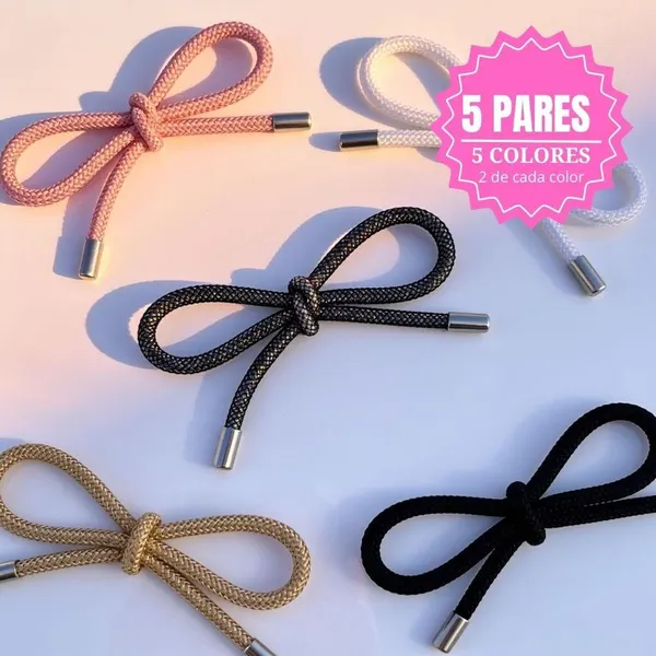Pack Moño Tubular ORO + NEGRO/AB + PEACH + NEGRO + PLATA