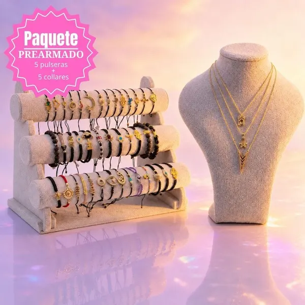 Pack 5 Pulseras hilo + 5 Collares