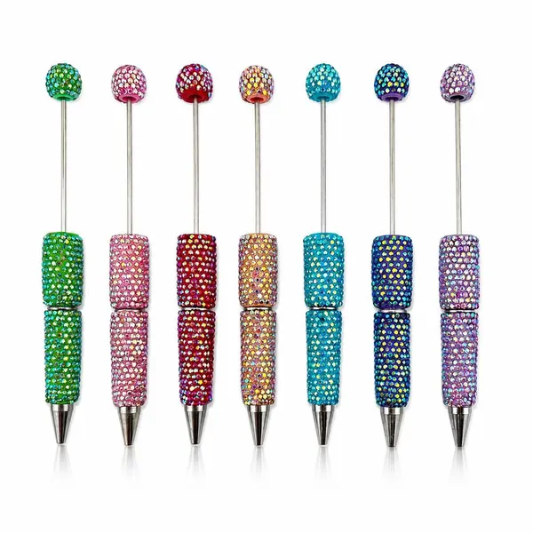 Pack 7 Plumas con Cristales Tornasol Mix