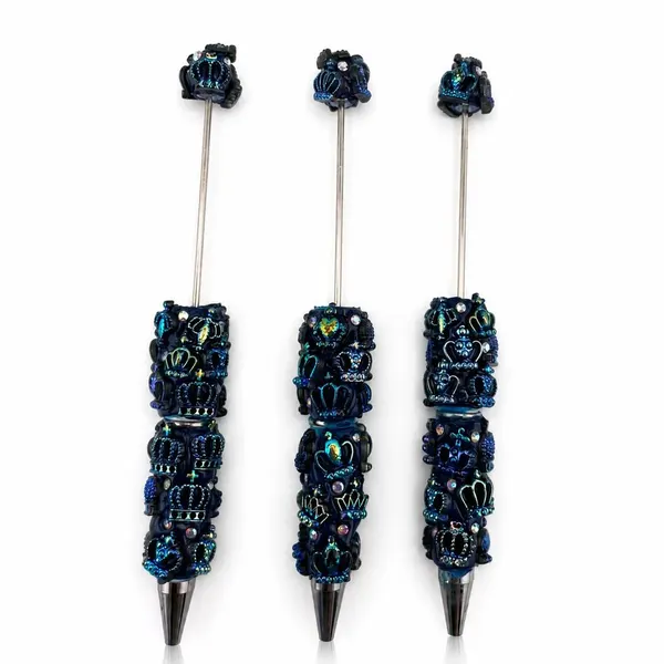 Pack de 3 Plumas Blancas con Coronas y Cristales
