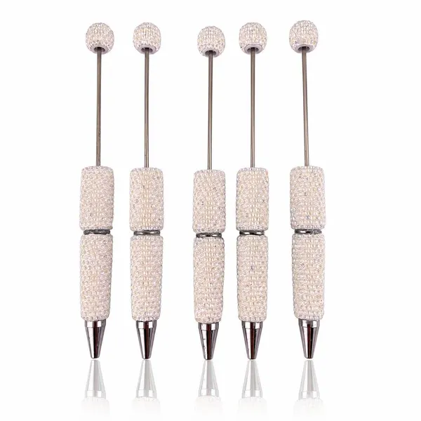 Pack 5 Plumas con Cristales Transparentes