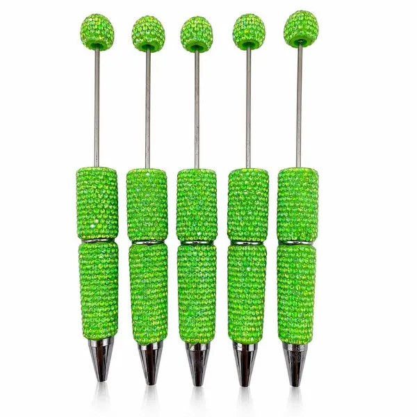 Pack 5 Plumas con Cristales Transparentes
