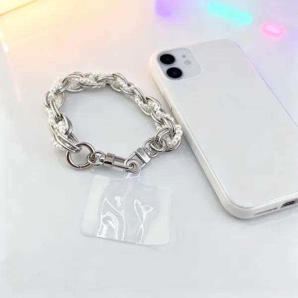 Charm Cadena con Perlas Blanco
