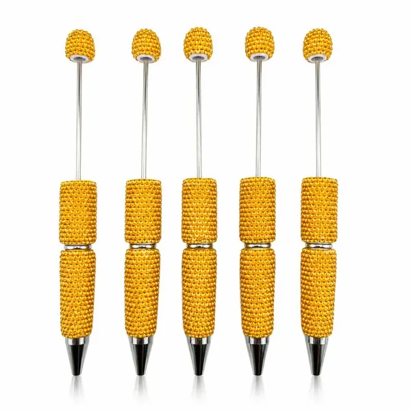 Pack 5 Plumas con Cristales Transparentes