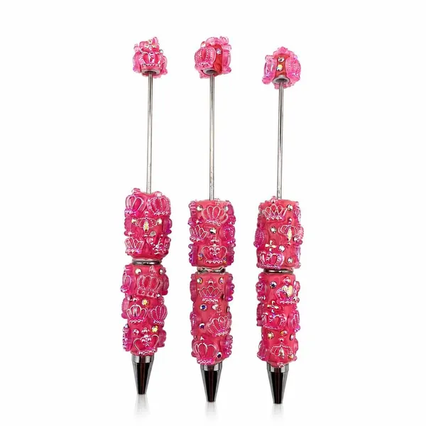 Pack de 3 Plumas Blancas con Coronas y Cristales