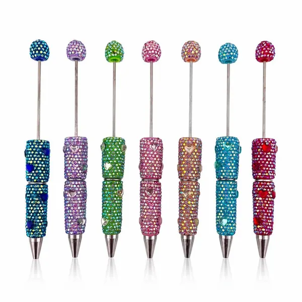 Pack 7 Plumas con Cristales Tornasol Mix