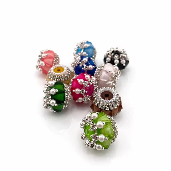 Pack 10 Cuentas Cristales Corazones
