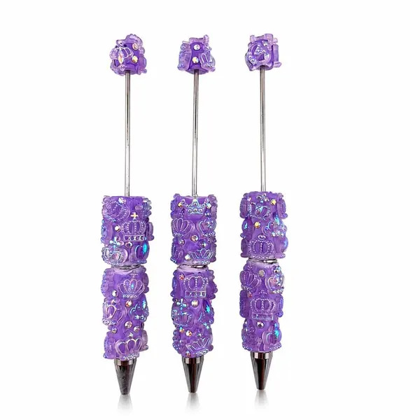Pack de 3 Plumas Blancas con Coronas y Cristales
