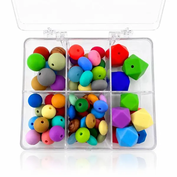 Pack 80 Cuentas Plásticas Mix de Formas