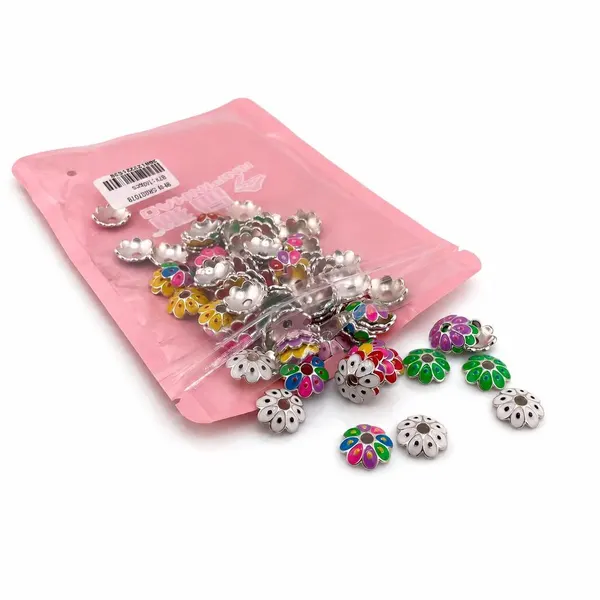 Pack 100 Tapas de Cuentas Flor Multicolor