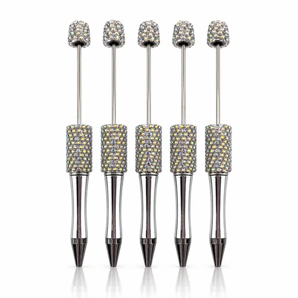 Pack 5 Plumas Cadena Con Cristales