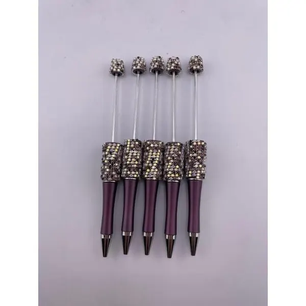 Pack 5 Plumas Cadena Con Cristales