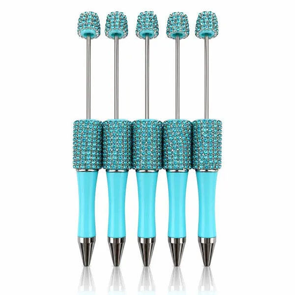 Pack 5 Plumas Cadena Con Cristales