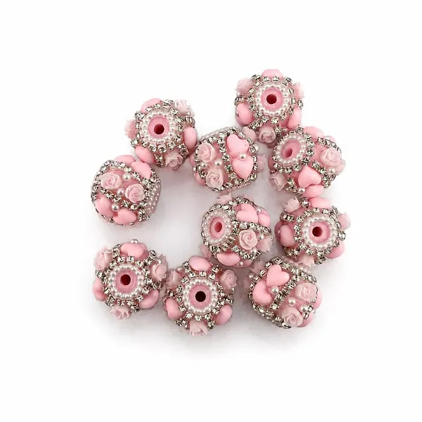 Pack 10 Cuentas Cristales Corazones