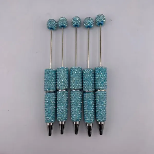 Pack 5 Plumas con Cristales Transparentes