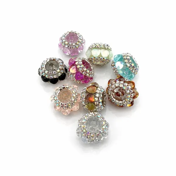 Pack 10 Cuentas Cristales Corazones