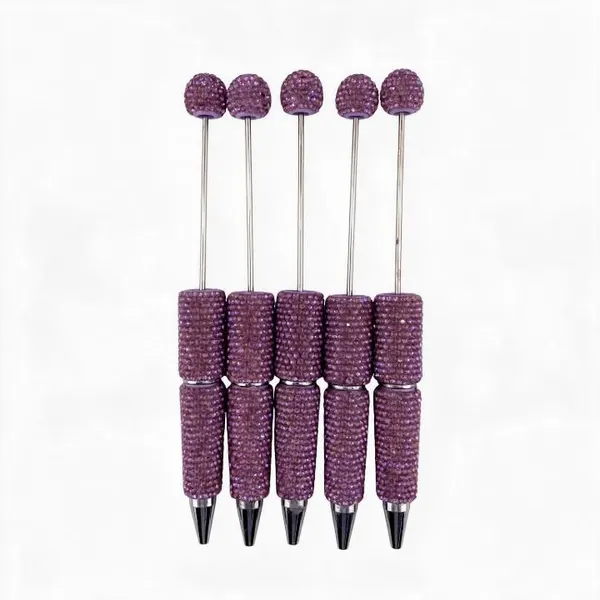 Pack 5 Plumas con Cristales Transparentes