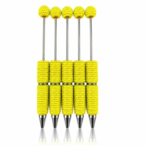 Pack 5 Plumas con Cristales Transparentes