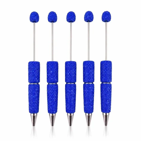 Pack 5 Plumas con Cristales Transparentes