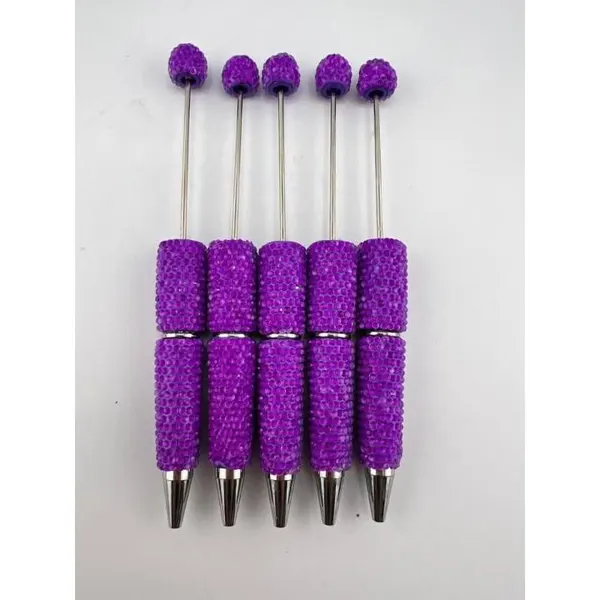 Pack 5 Plumas con Cristales Transparentes