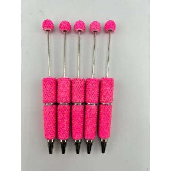 Pack 5 Plumas con Cristales Transparentes