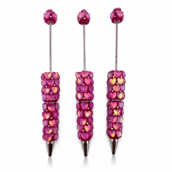 Pack 3 Plumas Corazones de Acrílico