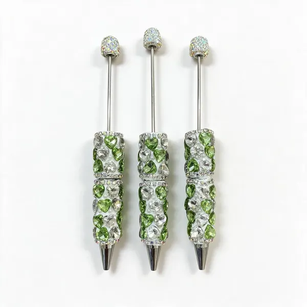 Pack 3 Plumas con Cristales de Corazones